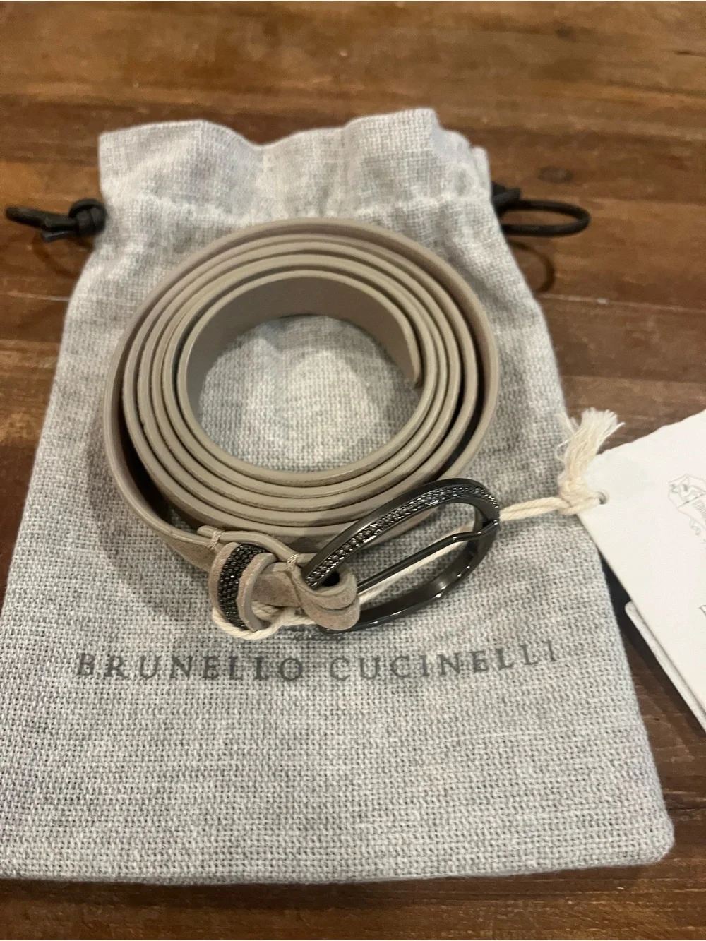 BRUNELLO CUCINELLI Monili-detail suede belt ***NWT